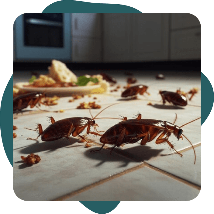 Cafards dans une cuisine