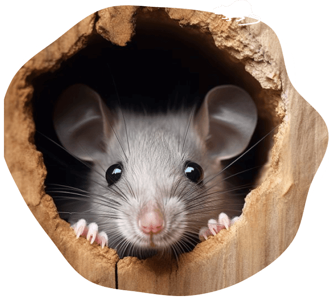Illustration d'un souris dans un creux
